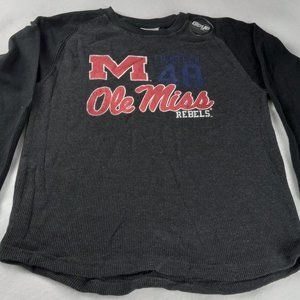 Youth Ole Mississippi University black thermal long sleeve shirt size 16-18